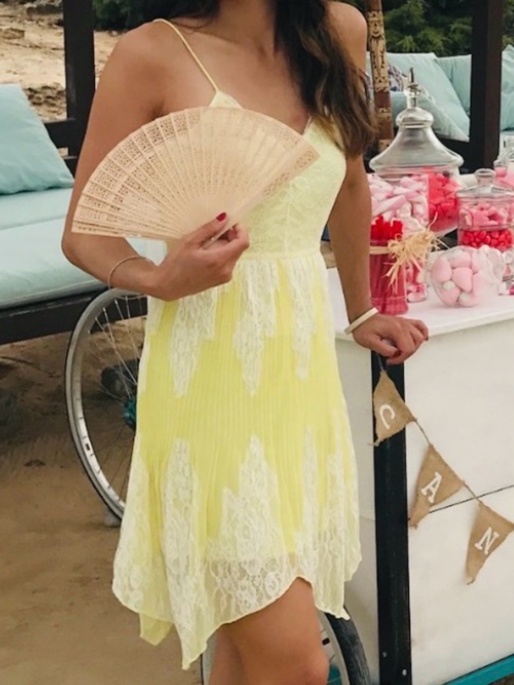 REVOLVE SAYLOR Romantic Lace overlap Strappy dress